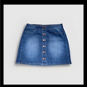 Wax Jean Blue Button-Up Mini Skirt